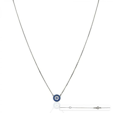 Diamond Treats 18ct Gold Plated 925 Silver Necklace Evil Eye Pendant 18-20 Inch